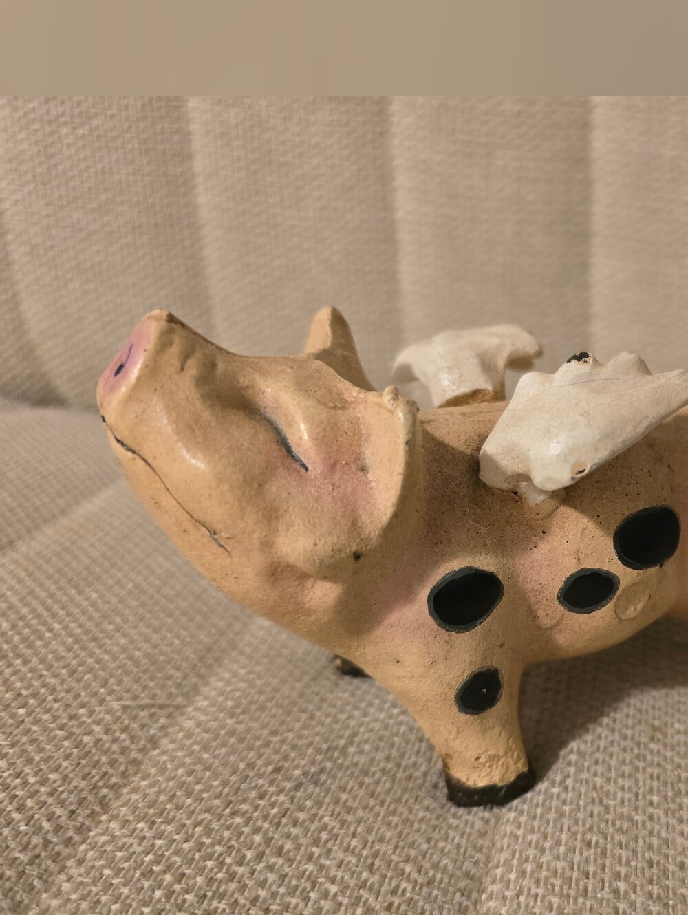 Vintage Cast Iron Country When Pigs Fly Hog Door Stop Paperweight